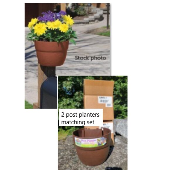 NIB - Two Post Planters, (Size: 7.5"D x 7.5"W x 6"H) - Picture 1 of 5
